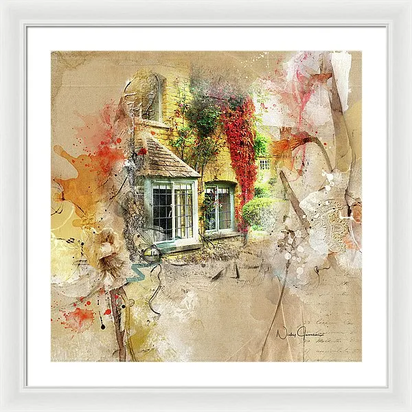 Cotswolds Cottage Lights - Framed Print