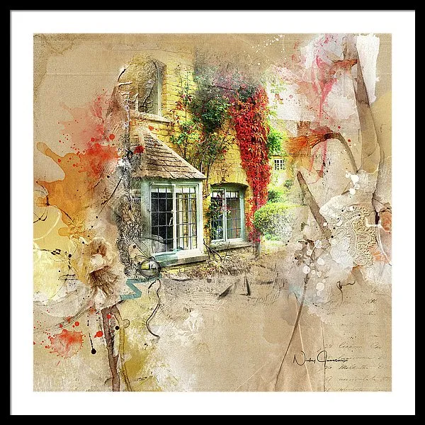 Cotswolds Cottage Lights - Framed Print