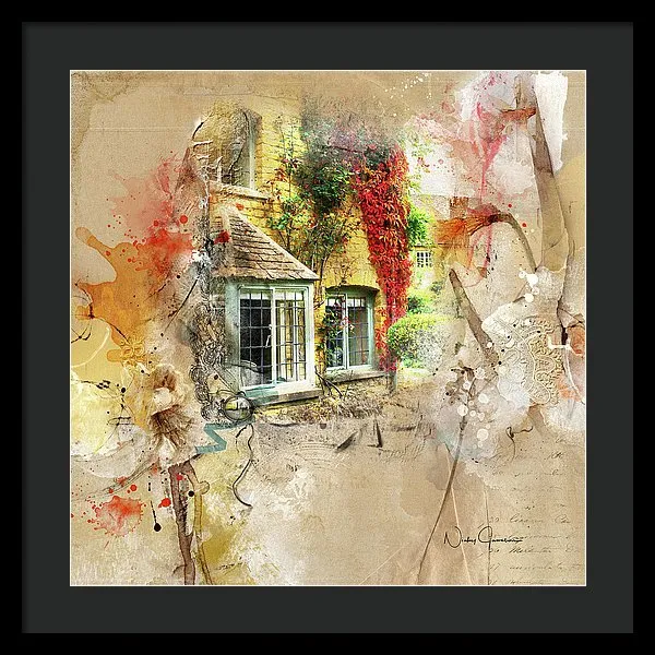Cotswolds Cottage Lights - Framed Print