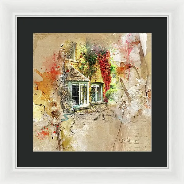Cotswolds Cottage Lights - Framed Print