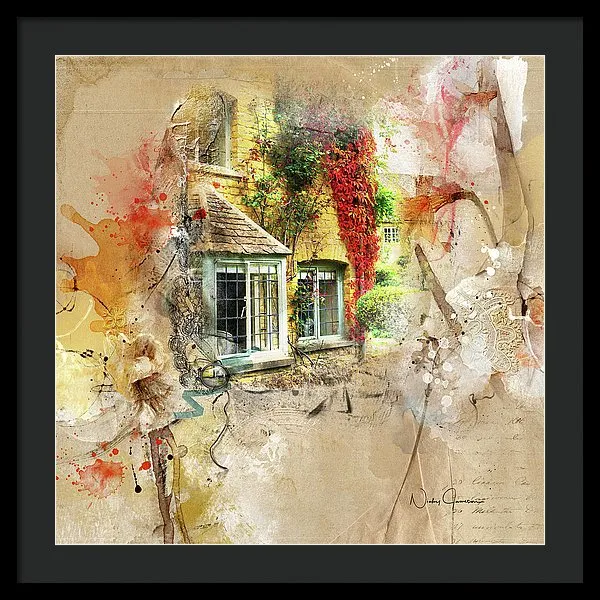 Cotswolds Cottage Lights - Framed Print