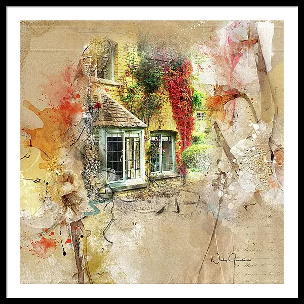 Cotswolds Cottage Lights - Framed Print