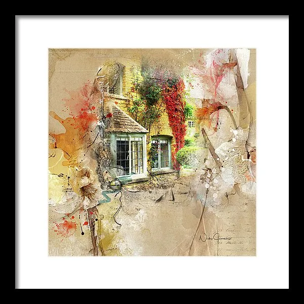 Cotswolds Cottage Lights - Framed Print