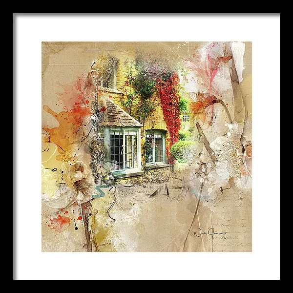 Cotswolds Cottage Lights - Framed Print