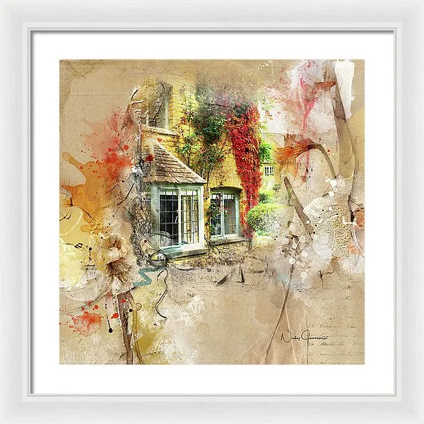 Cotswolds Cottage Lights - Framed Print