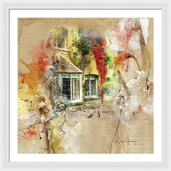 Cotswolds Cottage Lights - Framed Print