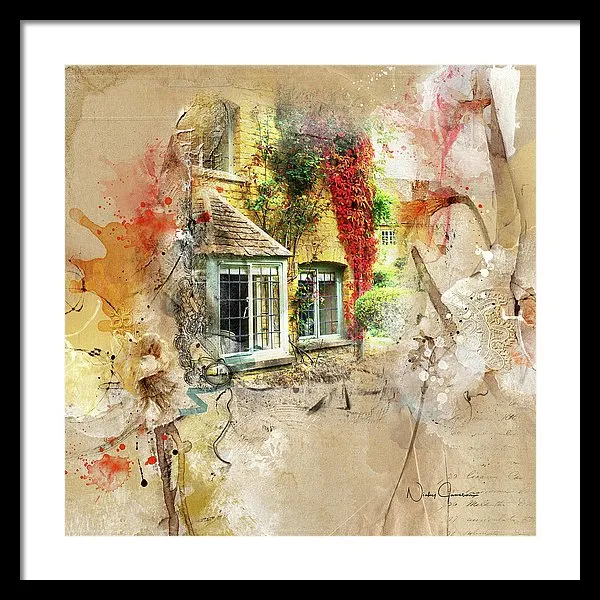 Cotswolds Cottage Lights - Framed Print