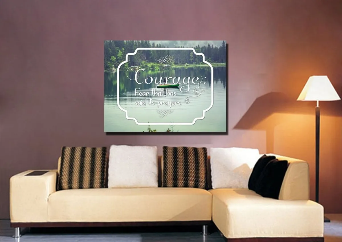 Courage Fear That Has Said Its Prayers Wall Art Canvas Print - Christian Canvas Wall Art