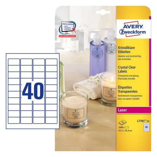 Crystal Clear labels 45.7 x 25.4 mm