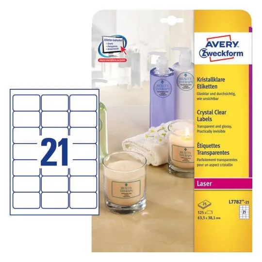 Crystal Clear labels 63.5 x 38.1 mm