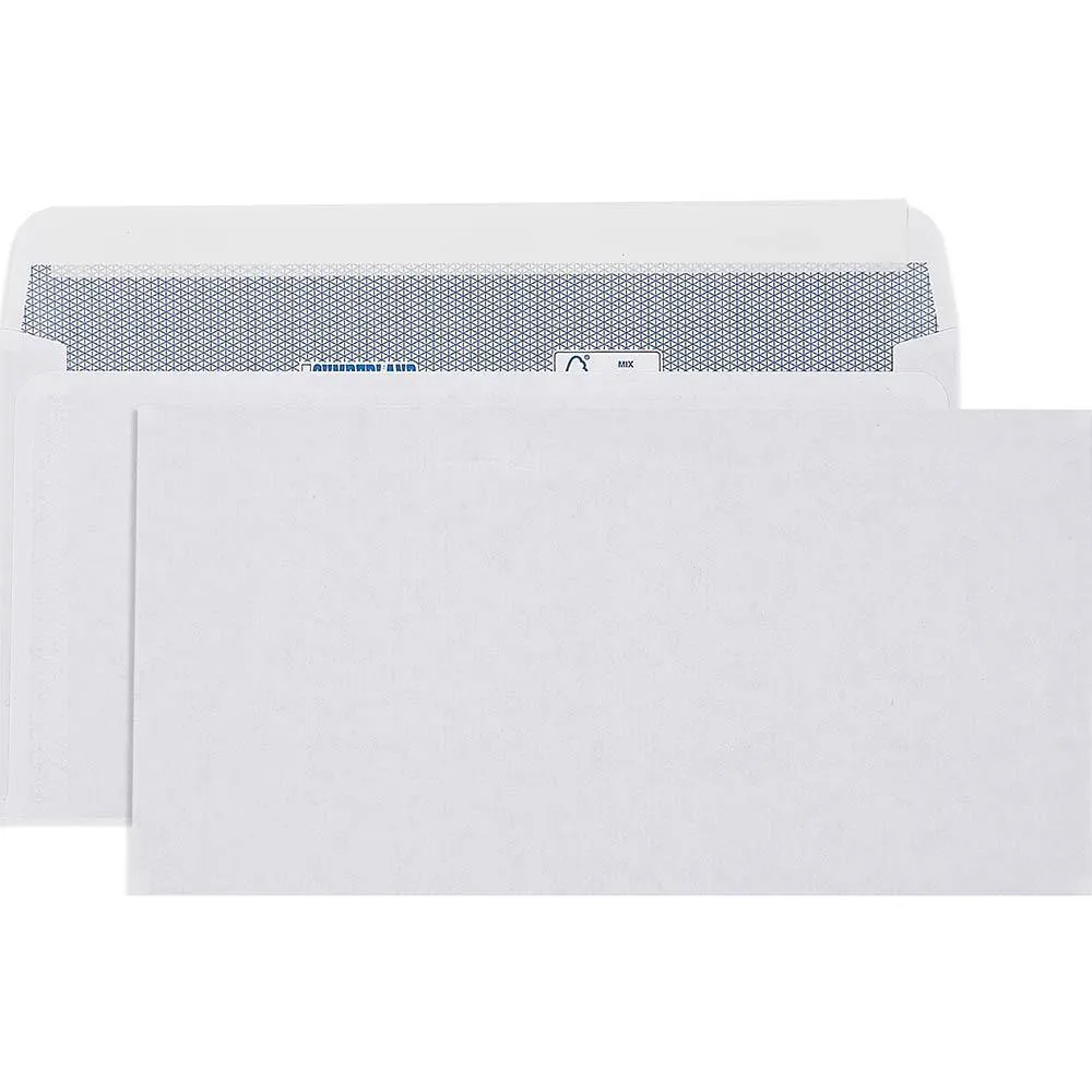 Cumberland DLX Laser Envelopes Secretive Plain Wallet 90GSM Strip Seal 20x235mm White Box 500