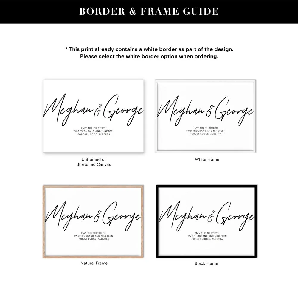 Custom Couple Names in Script - Art Print