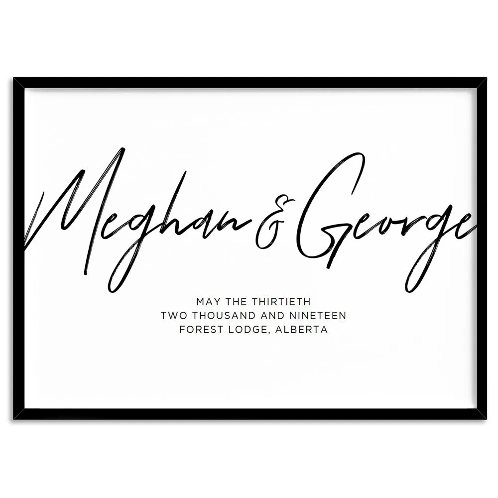 Custom Couple Names in Script - Art Print