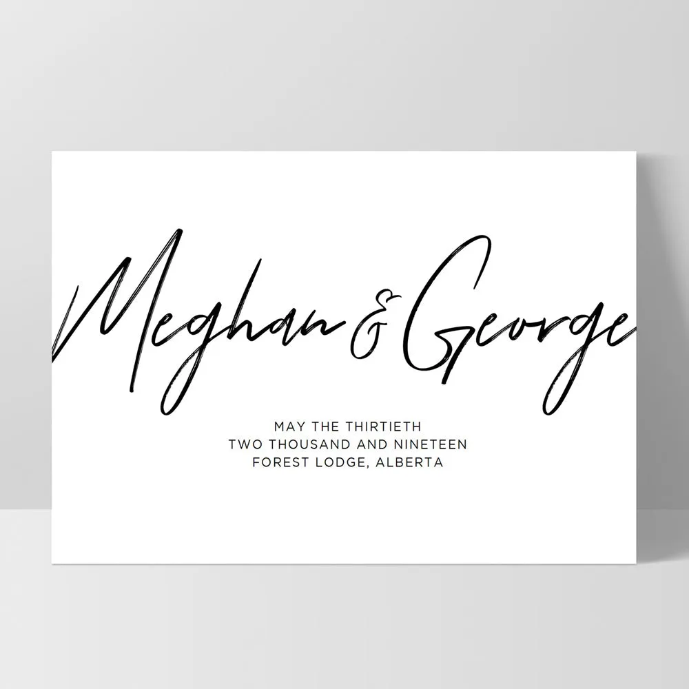 Custom Couple Names in Script - Art Print