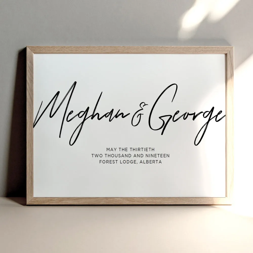 Custom Couple Names in Script - Art Print