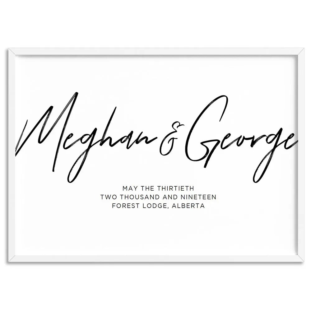 Custom Couple Names in Script - Art Print