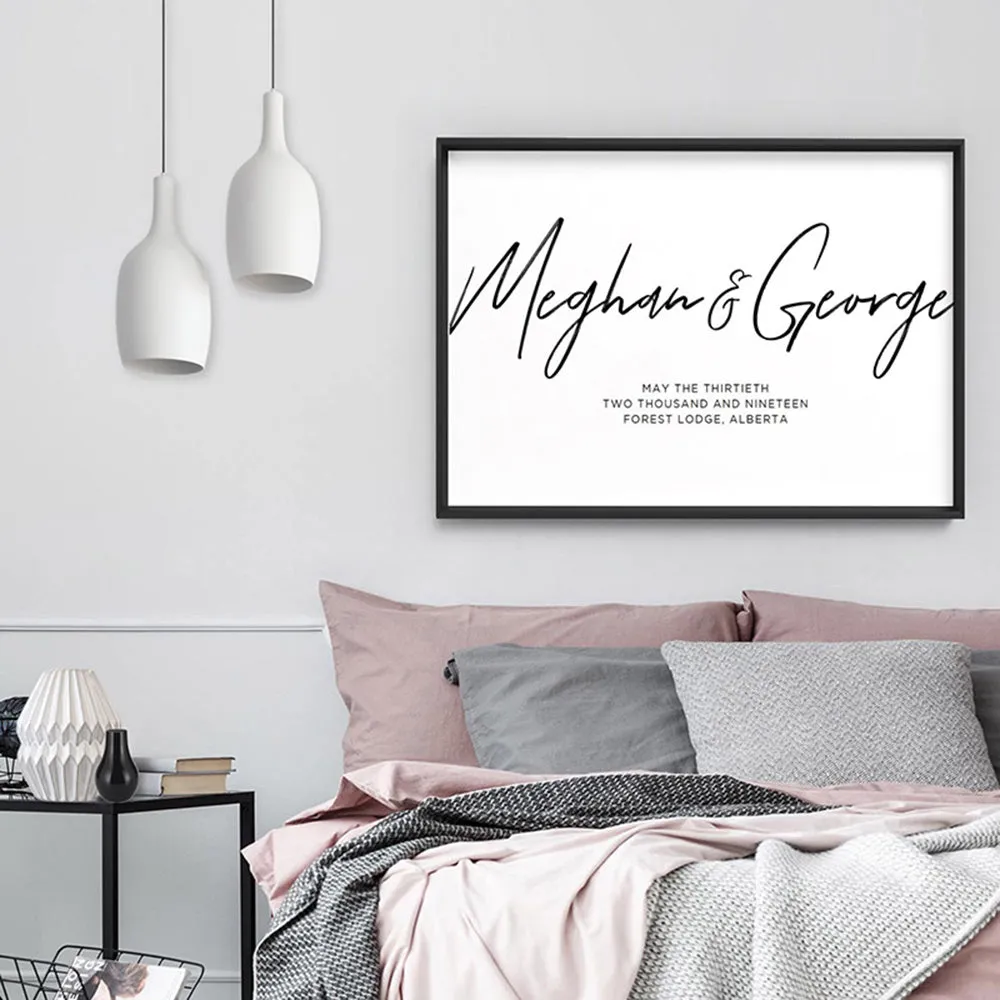 Custom Couple Names in Script - Art Print