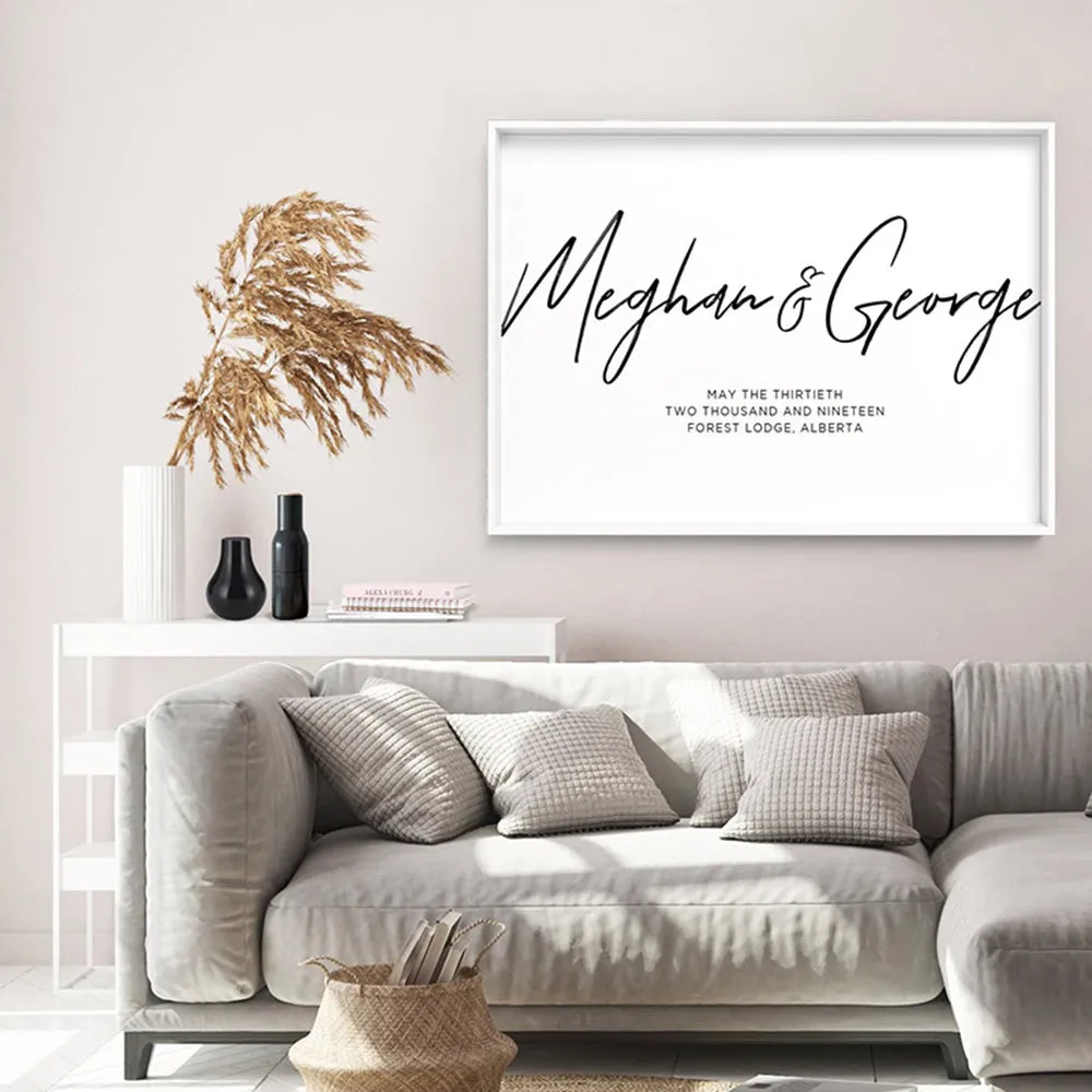 Custom Couple Names in Script - Art Print