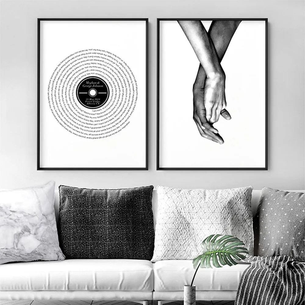 Custom Lyrics Vinyl Record Style. First Dance Song - Art Print
