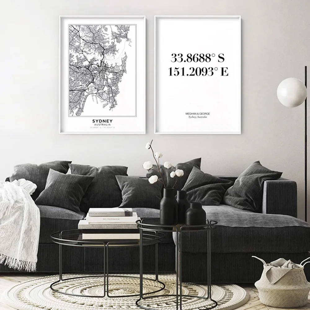 Custom Personalised GPS Coordinates - Art Print