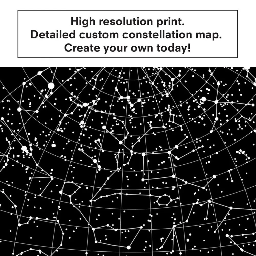 Custom Star Map | Black Circle - Art Print