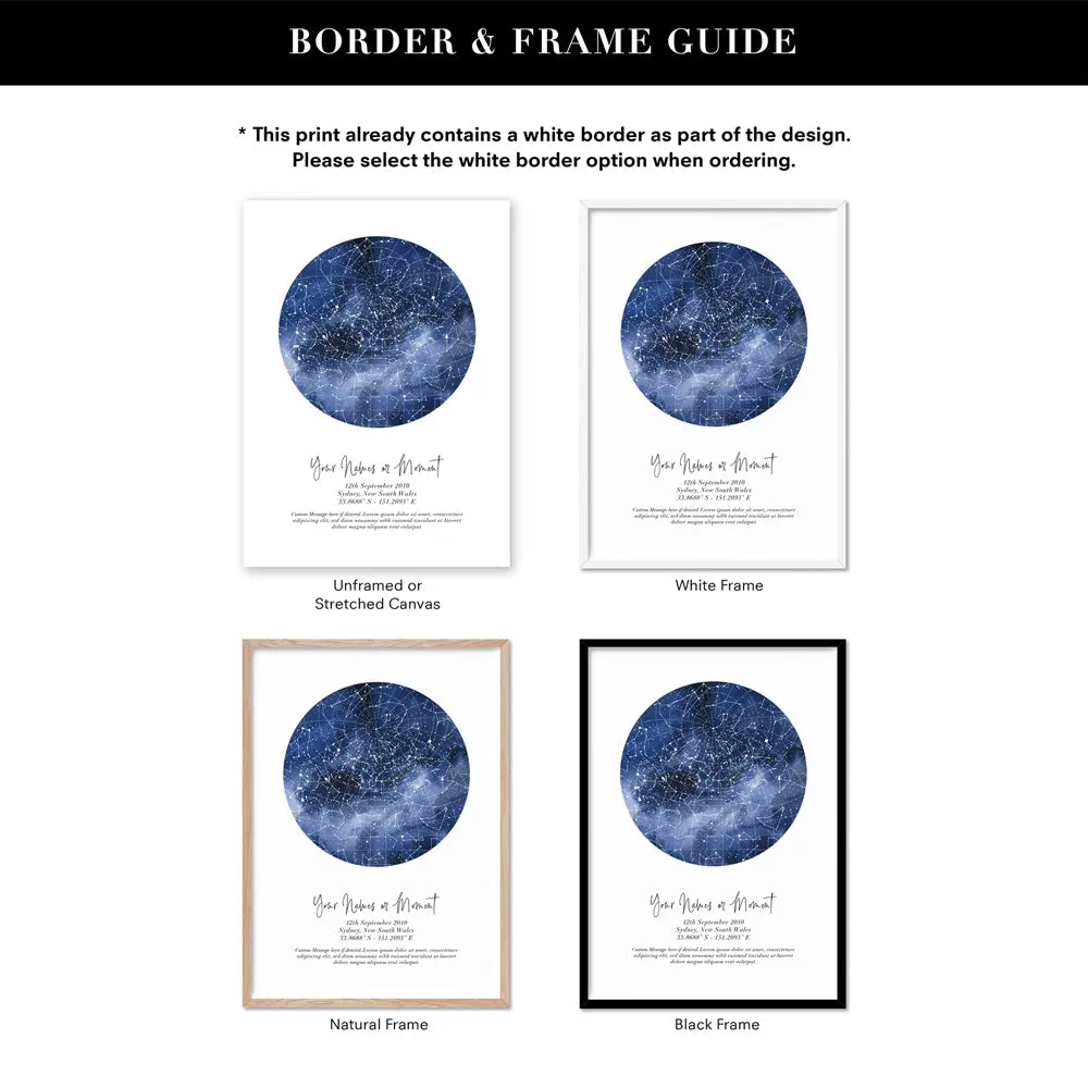 Custom Star Map | Galaxy Watercolour - Art Print