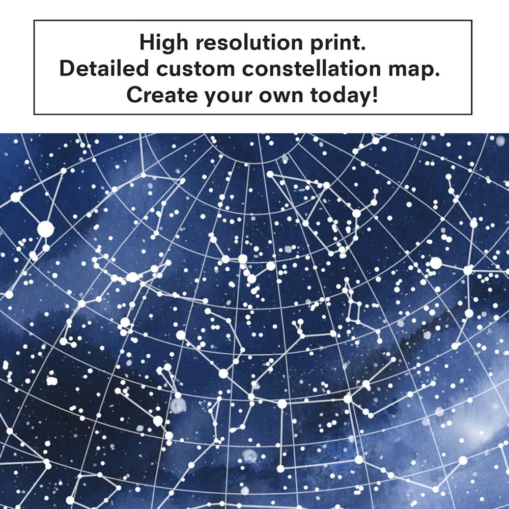 Custom Star Map | Galaxy Watercolour - Art Print
