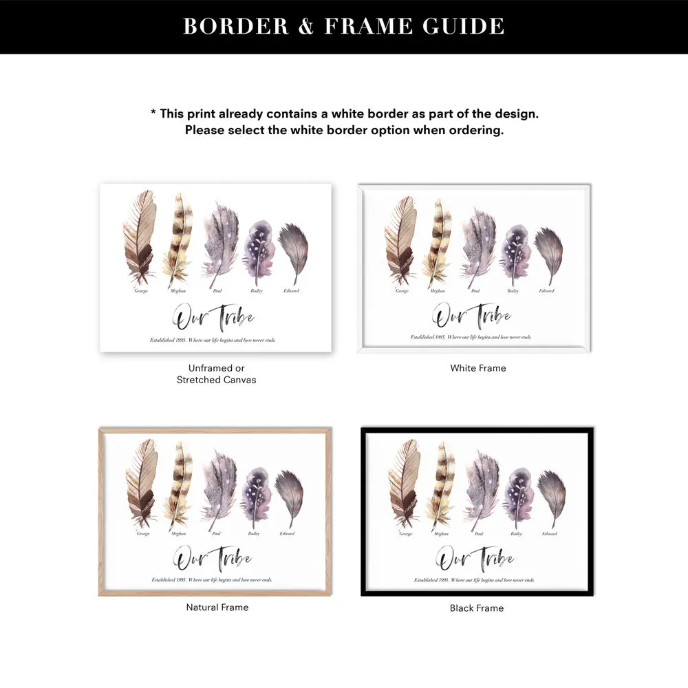 Custom Tribe / Family / Grandchildren Feathers  - Art Print