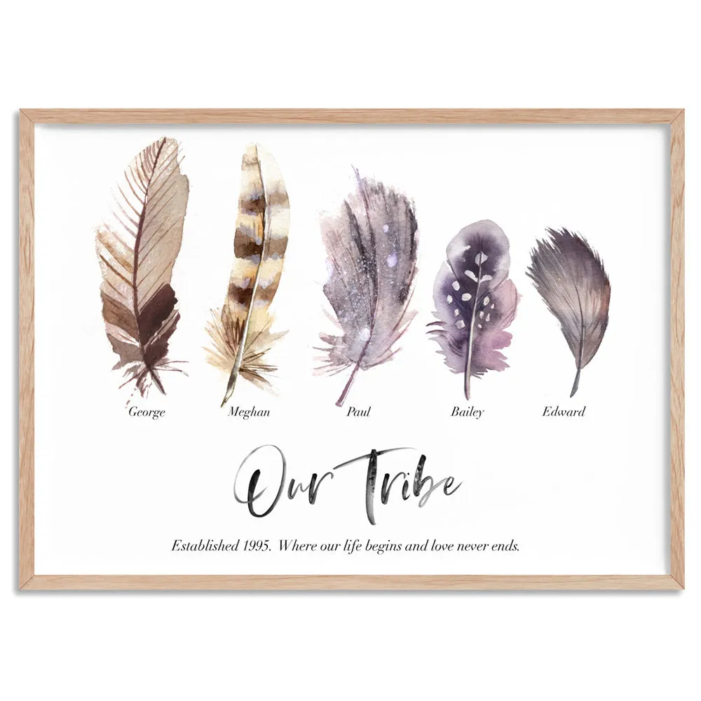 Custom Tribe / Family / Grandchildren Feathers  - Art Print