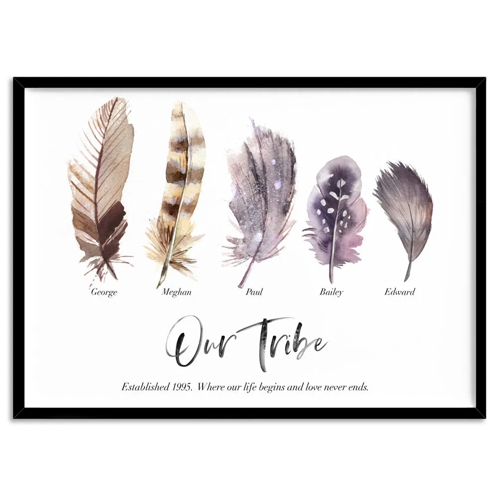 Custom Tribe / Family / Grandchildren Feathers  - Art Print