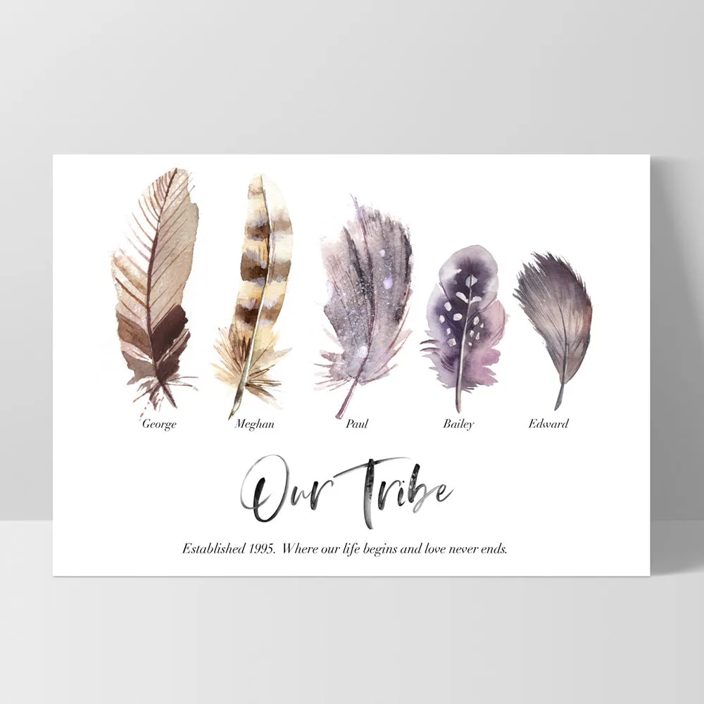 Custom Tribe / Family / Grandchildren Feathers  - Art Print