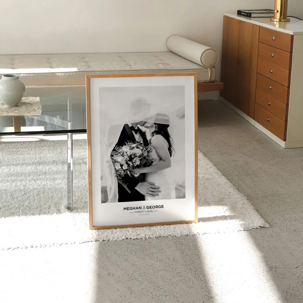 Custom Wedding Photo Design Portrait - Art Print