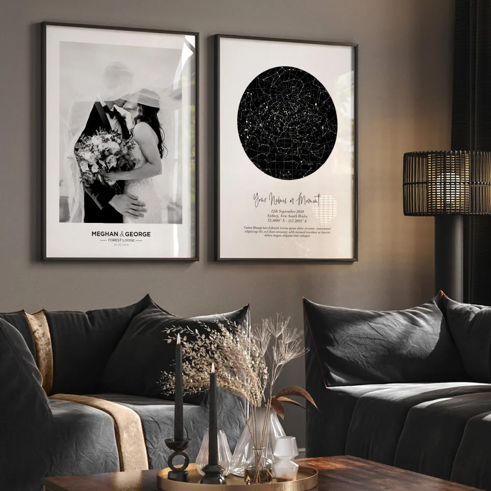 Custom Wedding Photo Design Portrait - Art Print