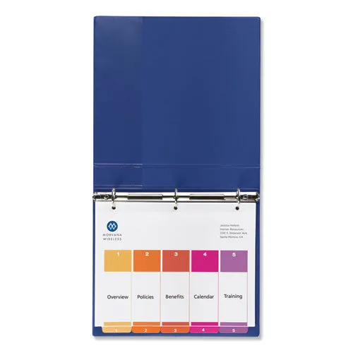 Customizable Toc Ready Index Multicolor Tab Dividers, 5-tab, 1 To 5, 11 X 8.5, White, Traditional Color Tabs, 6 Sets