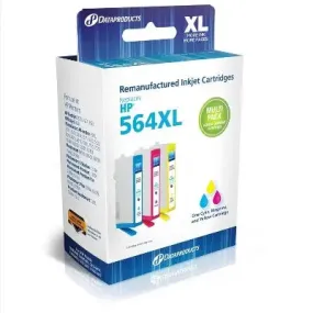 Cyan/Magenta/Yellow 3-Pack High Yield Ink Cartridges - Compatible with HP 564XL