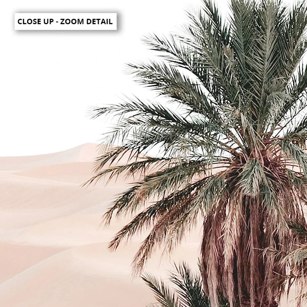 Desert Palms on Sand Dunes II Landscape - Art Print