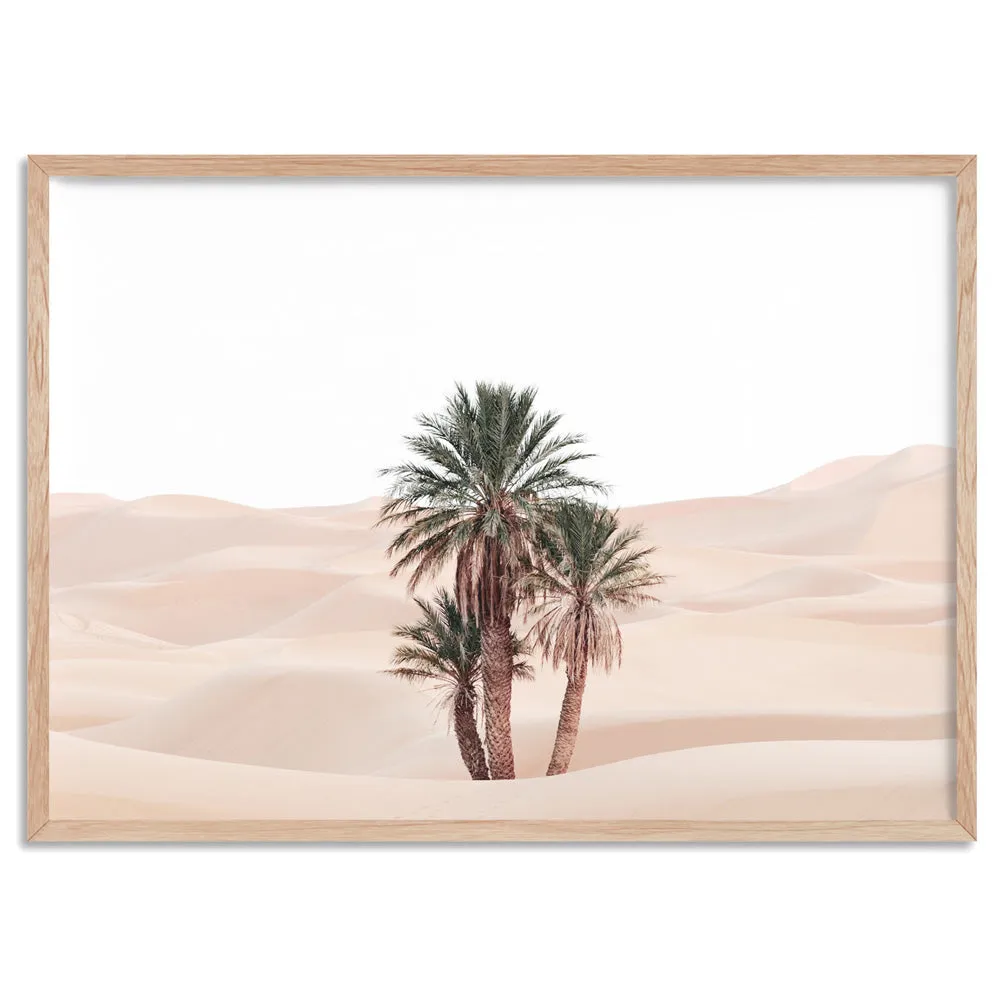 Desert Palms on Sand Dunes II Landscape - Art Print