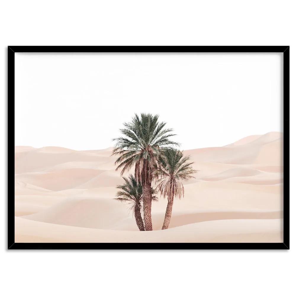 Desert Palms on Sand Dunes II Landscape - Art Print