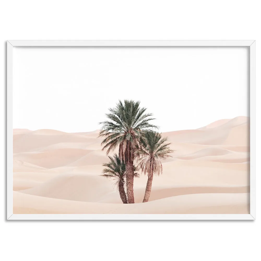 Desert Palms on Sand Dunes II Landscape - Art Print