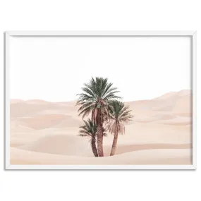 Desert Palms on Sand Dunes II Landscape - Art Print