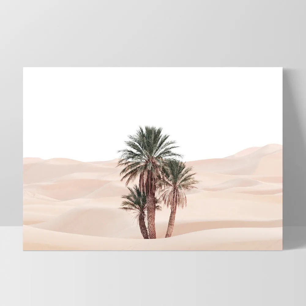 Desert Palms on Sand Dunes II Landscape - Art Print
