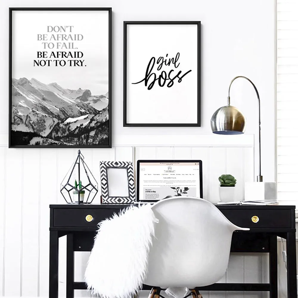 Don't be Afraid to Fail quote - Art Print