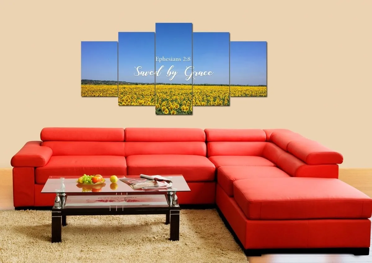 Ephesians 28 Saved By Grace Wall Art Canvas Print - Christian Canvas Wall Art
