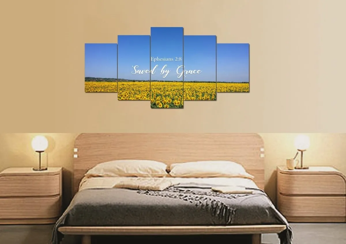 Ephesians 28 Saved By Grace Wall Art Canvas Print - Christian Canvas Wall Art