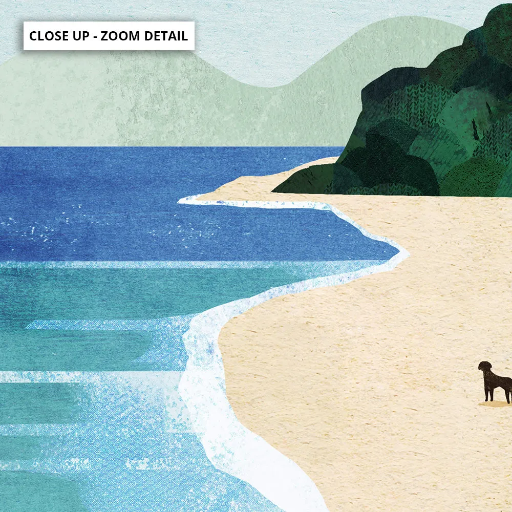 Era Beach Illustration - Art Print by Henry Rivers