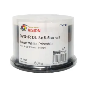 Falcon Media Blank Dual Layer DVD R - 8.5GB, 8x SmartWhite Inkjet Hub Printable - Carton of 300
