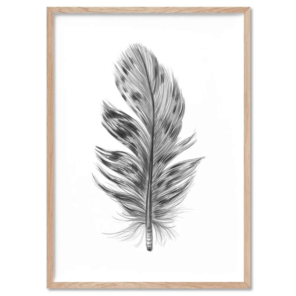 Feather Black & White IV- Art Print