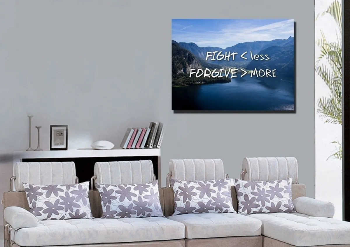 Fight Less Forgive More Canvas Wall Art Print - Christian Canvas Wall Art