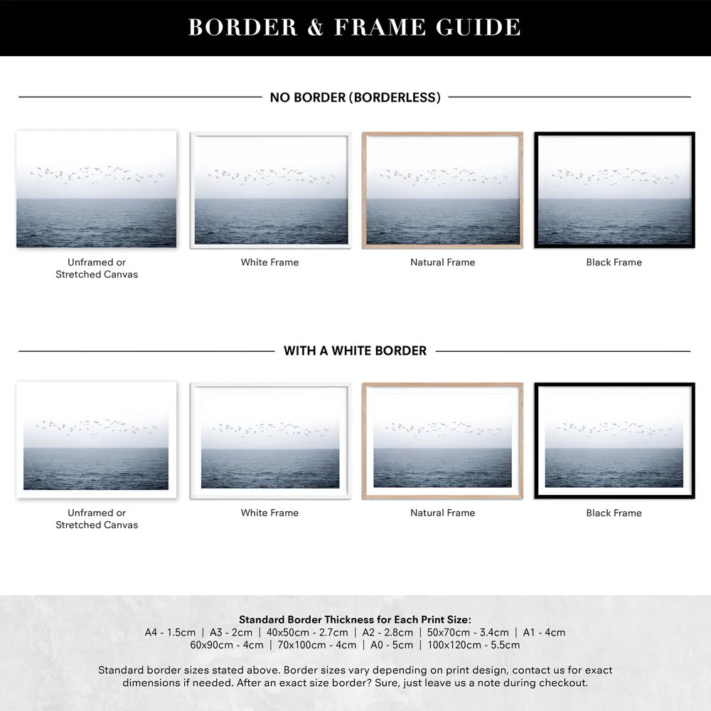 Flock of Birds on Ocean Horizon - Art Print