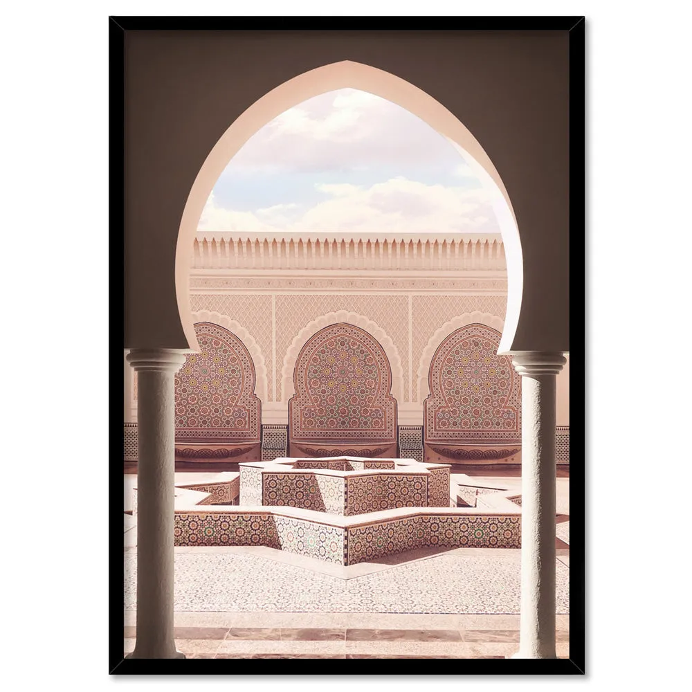 Fountain Plaza in Blush Morocco - Art Print